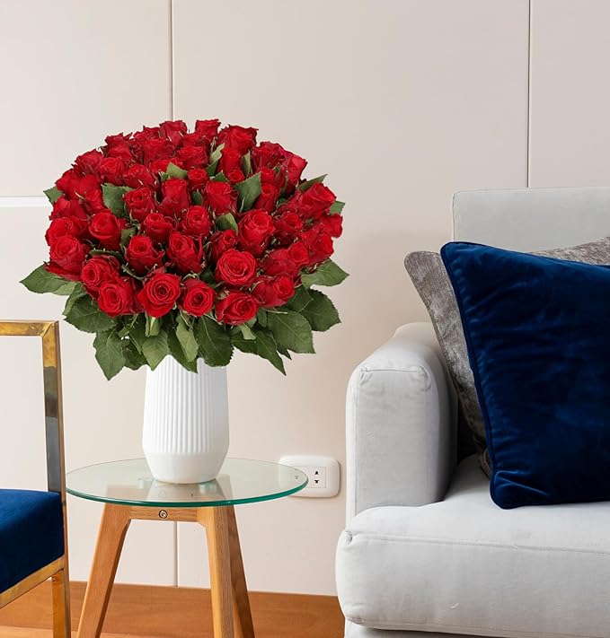 Rosenstrauß mit 40 roten Rosen – Frische Schnittrosen in Floristenqualität, ca. 40 cm Länge